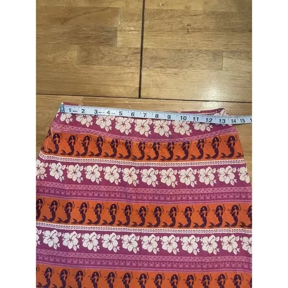 Women's‎ Farm By Anthropologie Pink Mermaid Floral Stripe Knit Mini Skirt Sz M