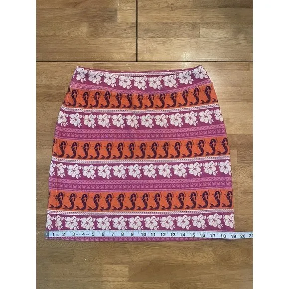 Women's‎ Farm By Anthropologie Pink Mermaid Floral Stripe Knit Mini Skirt Sz M