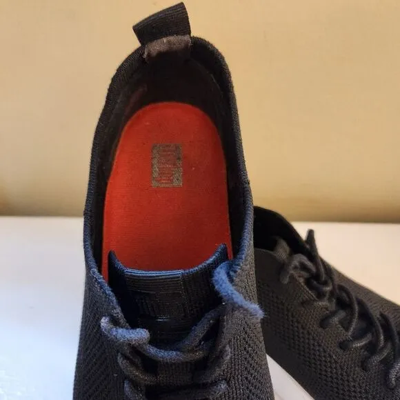 Women's Fitflop Rally Black Knit Sneakers, Sz 8