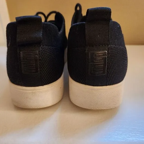 Women's Fitflop Rally Black Knit Sneakers, Sz 8