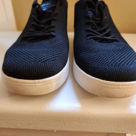 Women's Fitflop Rally Black Knit Sneakers, Sz 8