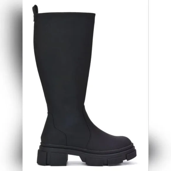 Women's‎ Mid Calf Boots Round Toe Black Color