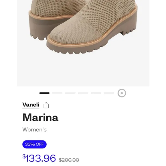 Women's Vaneli Marina ankle Boots 12M Beige