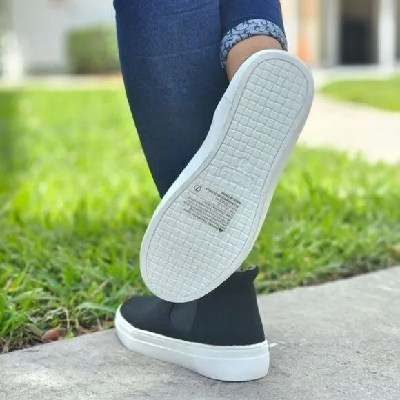 Women's Chelsea Shoes Slip On Canvas High Top Sneakers