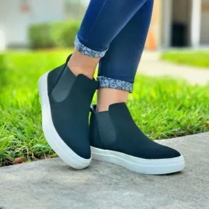 Women's Chelsea Shoes Slip On Canvas High Top Sneakers