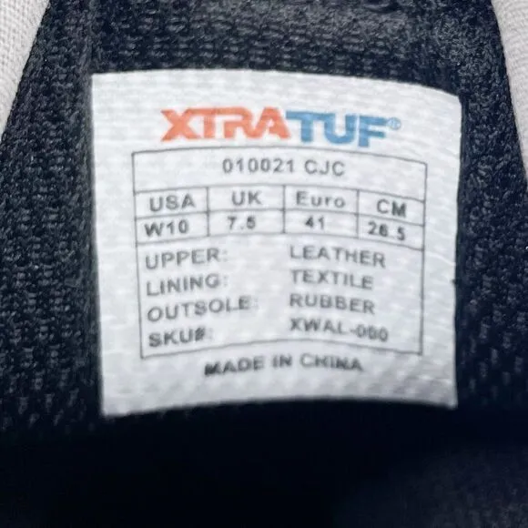 XTRATUF 6” Ankle Deck Boot in Black Waterproof Leather Work Boots Womens Size 10