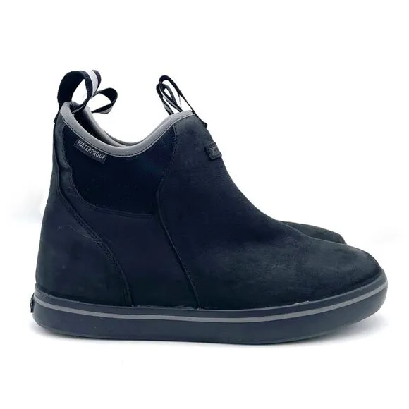 XTRATUF 6” Ankle Deck Boot in Black Waterproof Leather Work Boots Womens Size 10