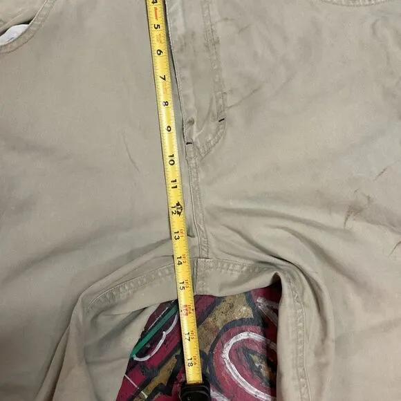 Y2K Joe Boxer Khaki Cargo Pants - Baggy Grunge Style with Zip Hems, Size 34x30