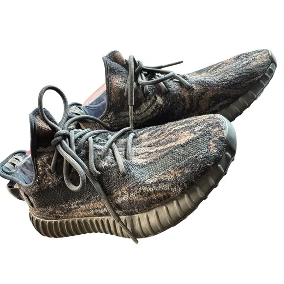 Yeezy Boost 350 V2 Unisex Sneakers in Carbon &amp; Black‎ Knit 8.5