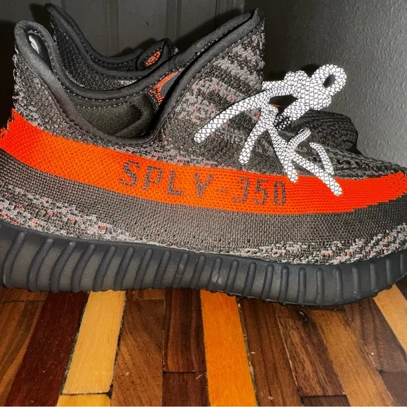 Yeezy SPLY-350 Gray and Orange Sneakers