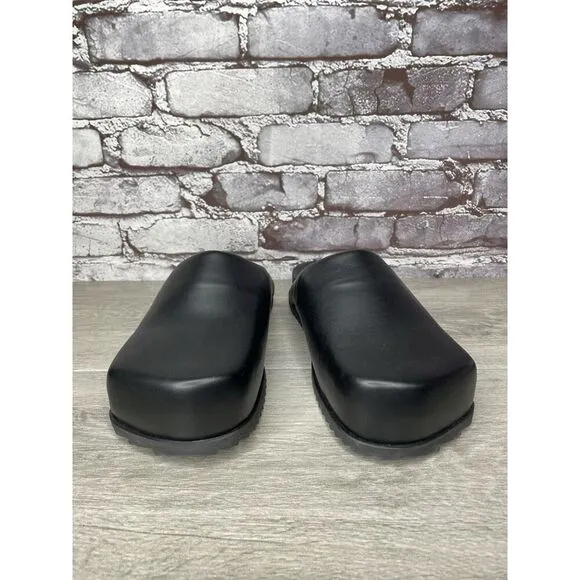 Yume Yume Black Leather Truck Clogs Platform Slides Sandals Women’s 39EU/8.5M US