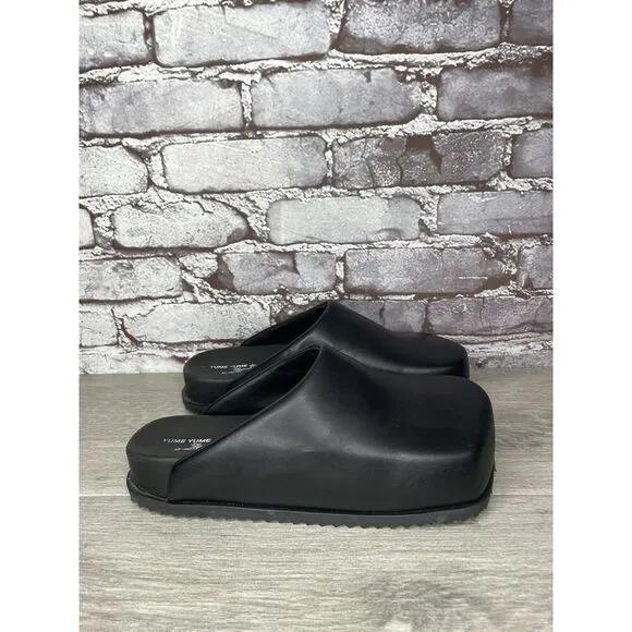 Yume Yume Black Leather Truck Clogs Platform Slides Sandals Women’s 39EU/8.5M US