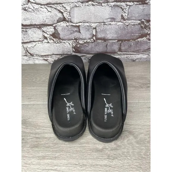 Yume Yume Black Leather Truck Clogs Platform Slides Sandals Women’s 39EU/8.5M US