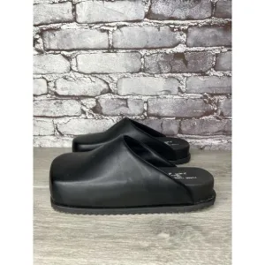 Yume Yume Black Leather Truck Clogs Platform Slides Sandals Women’s 39EU/8.5M US