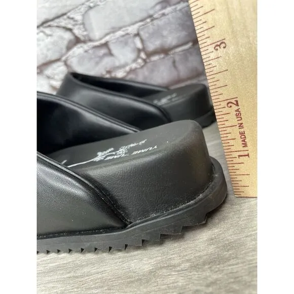 Yume Yume Black Leather Truck Clogs Platform Slides Sandals Women’s 39EU/8.5M US