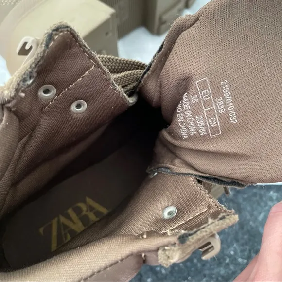 ZARA HIKING BOOTS IN OLIVE GREEN/ KHAKI GREEN