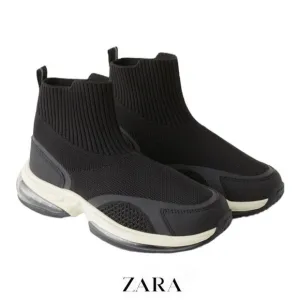 ZARA Kids | Black | KNIT HIGH-TOP SNEAKERS