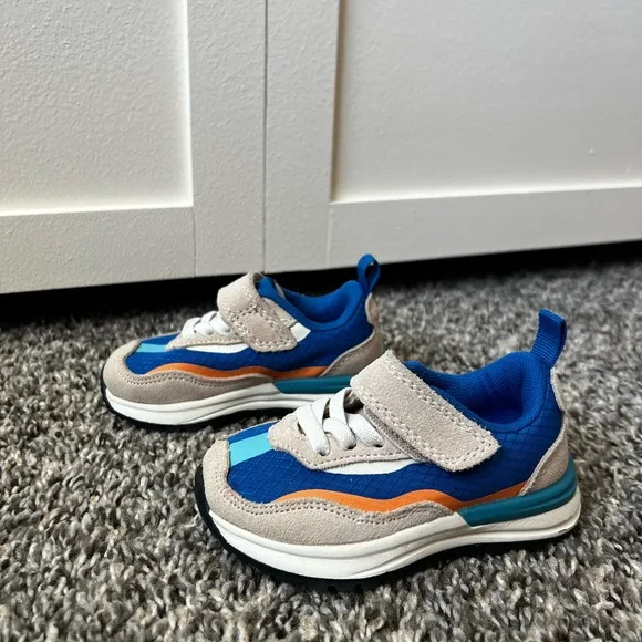 Zara Kids Blue Orange Cream Velcro Strap Sneakers Toddler Size US‎ 4.5 / EU 20