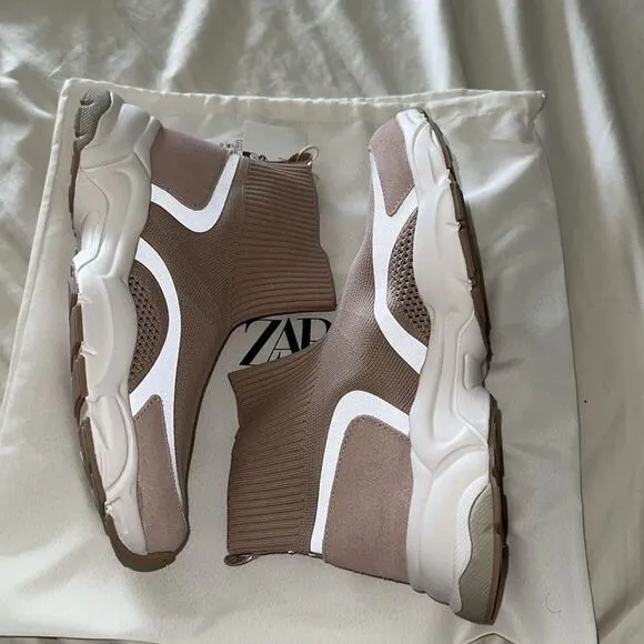 ZARA Kids | Pink | KNIT HIGH-TOP SNEAKERS