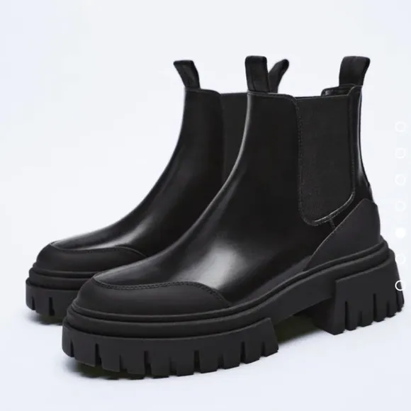 Zara Lug Sole Ankle Boots (EU 37/ US 6.5)