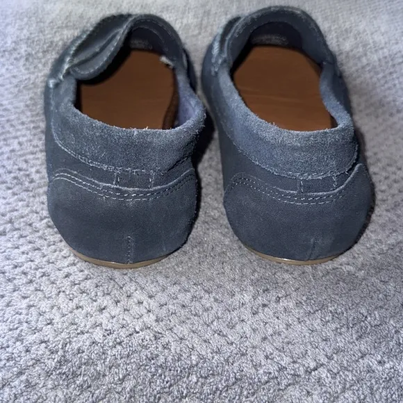 Zara Navy Blue Suede Leather Penny Loafers Moccasins Slip-On Shoes Size 7
