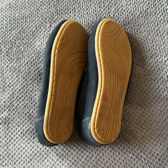 Zara Navy Blue Suede Leather Penny Loafers Moccasins Slip-On Shoes Size 7