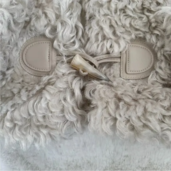 Zara NWOT off white cream ivory faux leather jacket
