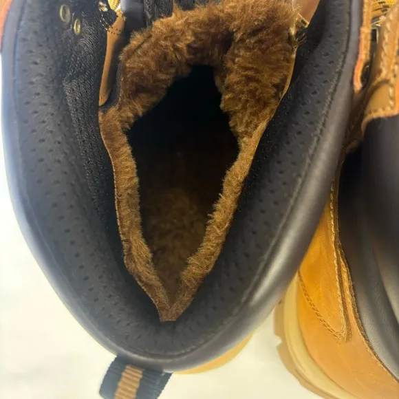 Zasepy Waterproof Hiking Boots Lightweight Fur Lined Mid Ankle Boot Brown Size 8