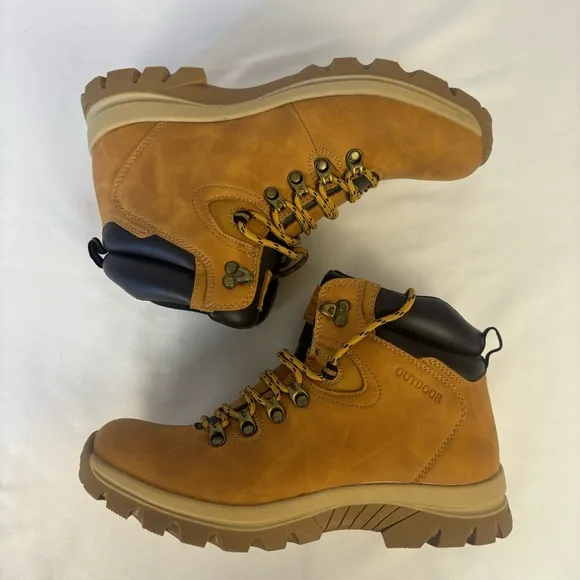 Zasepy Waterproof Hiking Boots Lightweight Fur Lined Mid Ankle Boot Brown Size 8