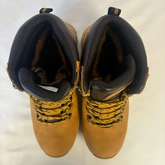 Zasepy Waterproof Hiking Boots Lightweight Fur Lined Mid Ankle Boot Brown Size 8