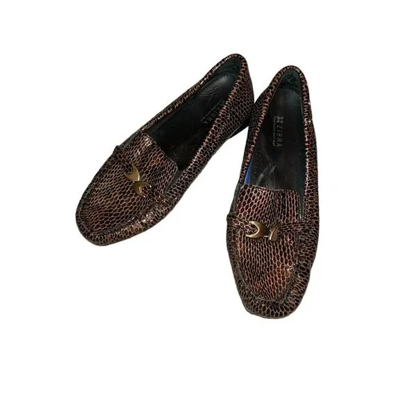 Ziera Slip On Loafer Comfort Shoes EU 38 US 8.5 Black Brown Patent Leather