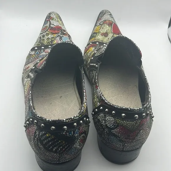 Zota SZ 9 RARE MENS Multi Color Genuine Leather Studded Loafers G508-10 UNIQUE
